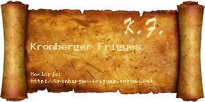 Kronberger Frigyes névjegykártya